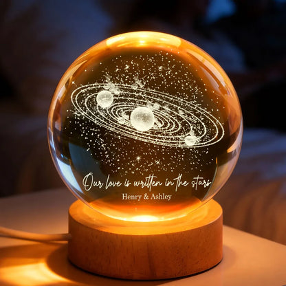 Personalized Globe Lamp with Starry Orbit Design Romantic Night Light Unique Gift for Couple