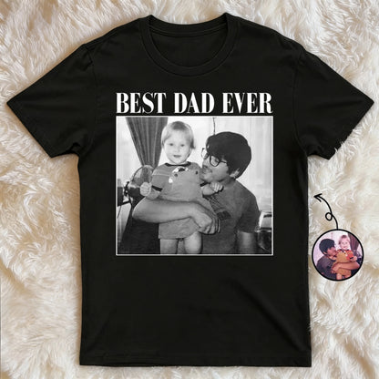 Custom Classic Tee For Dad With Family Photo, Creative Gift From Kids, Heartfelt Everyday Shirt