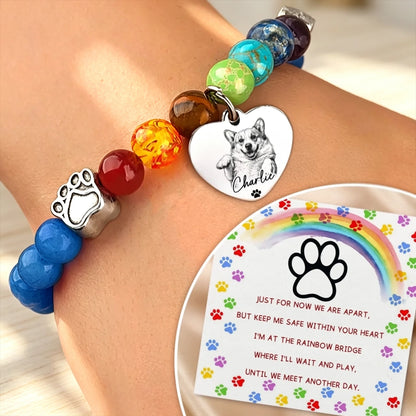 Blue Lace Heart Bracelet for Pet Loss Sympathy, Personalized Dog Keepsake and Creative Gift