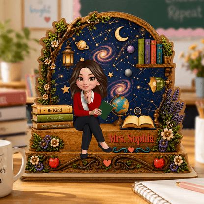 Personalized Teacher Wooden Plaque with Custom Name, Choose from Multiple Subject Themes, Unique Teacher Appreciation Gift