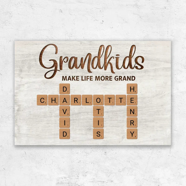 Personalized Grandkids Poster – Custom Name Art Gift for Grandparents