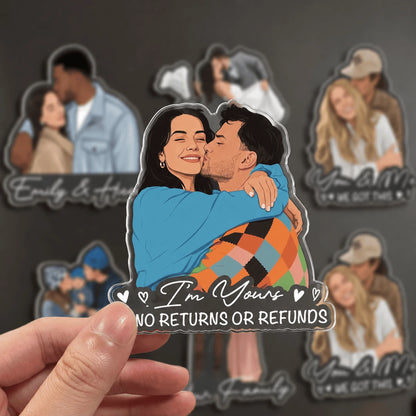 Personalized AI Portrait Acrylic Fridge Magnet, Custom Photo Keepsake Gift for Couples, Best Friends & Pet Lovers
