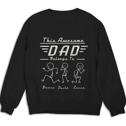 Personalized Classic Tee, This Awesome Dad Belongs To Design, Unique Gift for Dad
