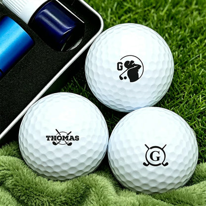 Personalized Plastic Golf Ball Stamp with Swinging Golfer Design, Unique Gift for Golfers