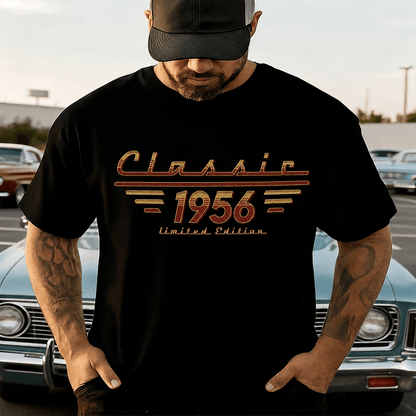 Personalized Vintage Year Design on Bar Mat, T-Shirt or Hat, Custom Retro Gift for Men, Beer Lovers and Car Fans