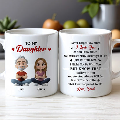 To My Daughter Ceramic Mug, Personalized Love Note from Dad, Daily Coffee Reminder, Thoughtful Gift