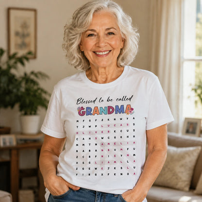 Blessed to Be Called Grandma Custom Shirt, Choose Grandma, Nana, Mimi or More, Personalized Family Name Gift