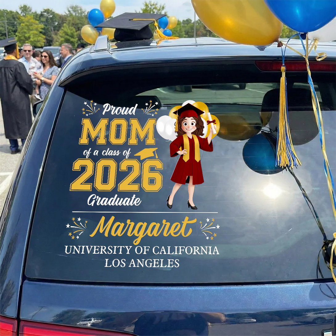 Personalized Graduation Sticker Decal - Bold Gold Black Senior Car Dec ...