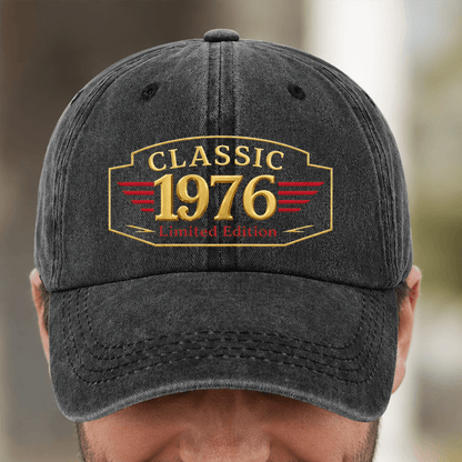 Personalized Birth Year Washed Cotton Cap, Classic Limited Edition Milestone Birthday Gift for Him