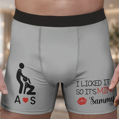 Personalized Men's Boxer Briefs with Intimate Couple Illustration, Unique Gift for Husband or Boyfriend