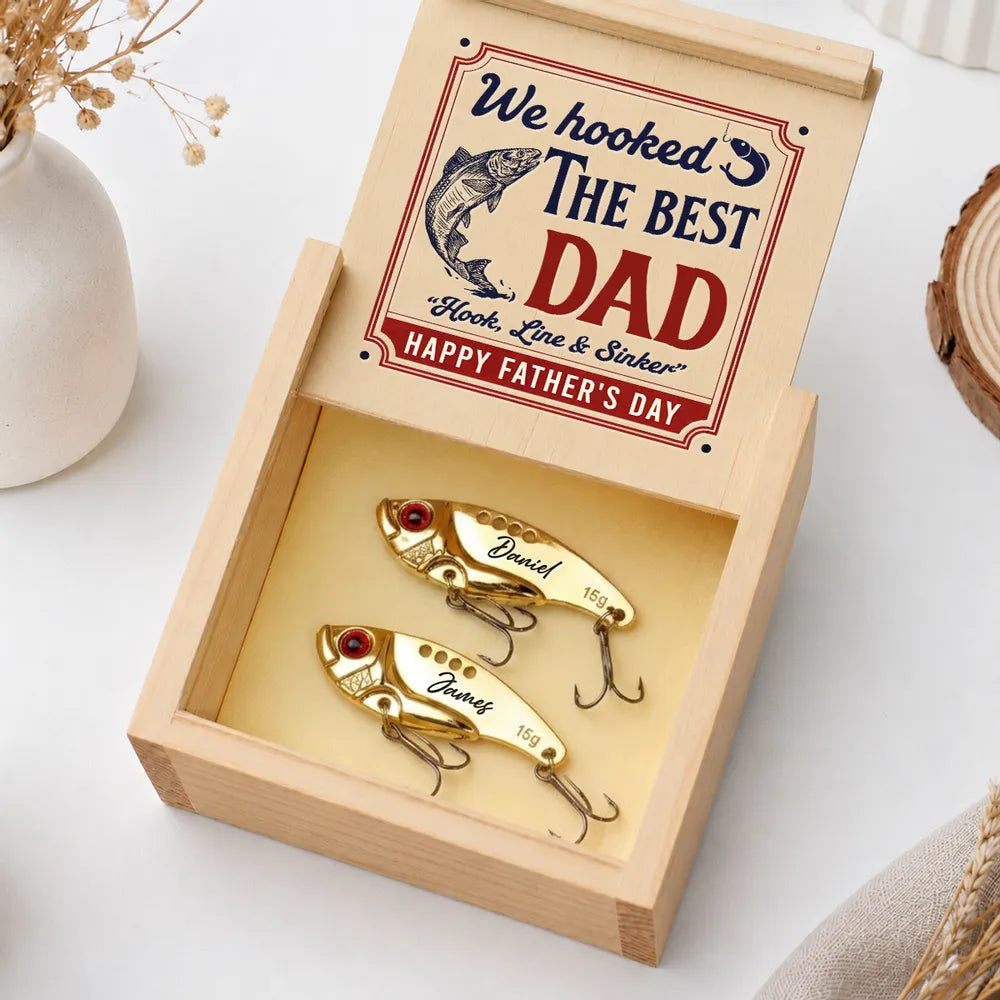 dad fishing lure Stainless Steel Fishing Lure with We Hooked the Best Dad, Heartfelt Unique Gift for Fishing Dads