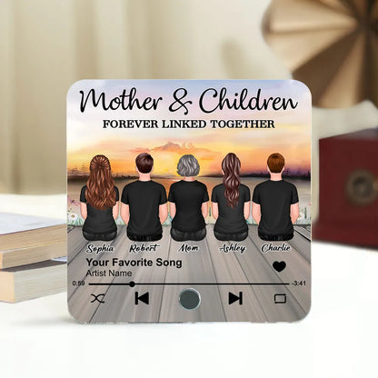 Personalized Sunset Music Theme Acrylic Fridge Magnet – Custom Gift for Mothers