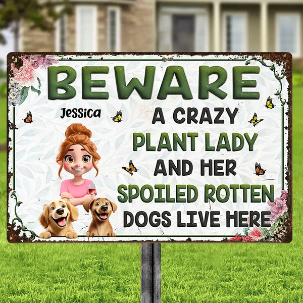 Personalized Cat's House Door Sign - Up to 6 Cats - Gift Idea For Cat Lover - Beware Spoiled Rotten Cats Live Here