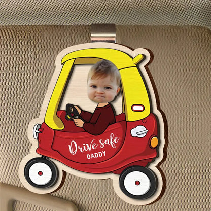 Personalized "Drive Safe" Car Visor Clip – Perfect Father’s Gift with Fun and Heartfelt Custom Design