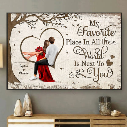 Personalized "My Favorite Place In All The World" Poster or Canvas – Perfect Valentine's Day Gift for Couples