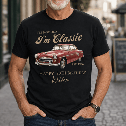 Personalized Classic Car Birthday Shirt, Custom Name & Year Vintage Tee, Gift for Dad, Grandpa or Car Lovers