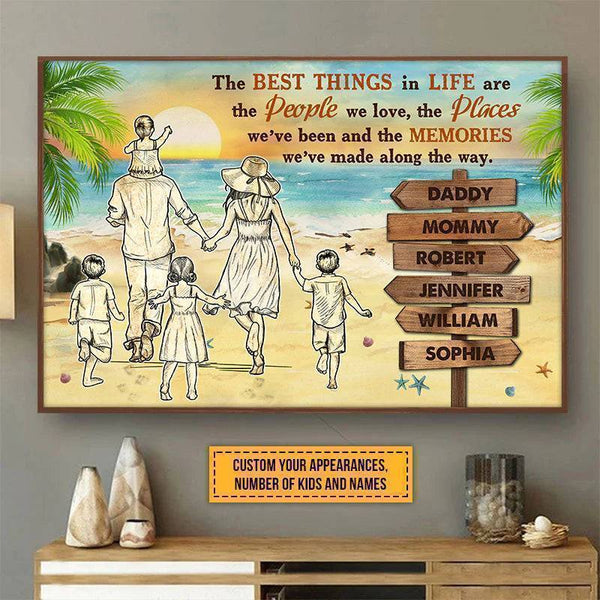 Beach Family The Places We've Been Custom Poster, Personalized Poster, Family Gift
