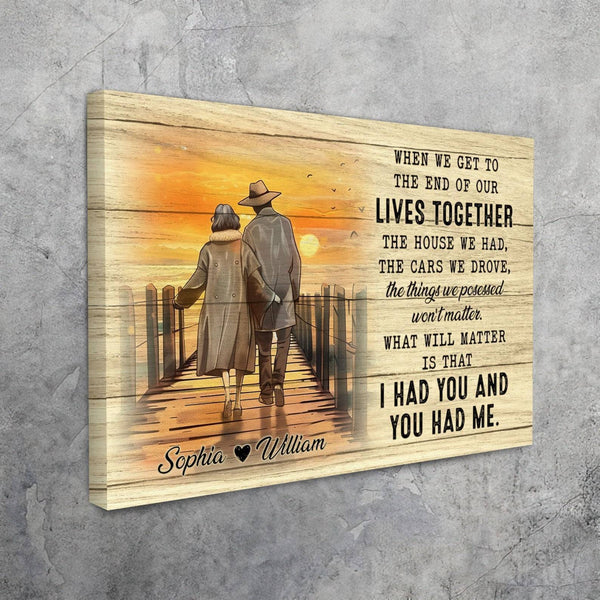 When We Get To The End Personalized Couple Canvas, Custom Couple Wall Art, Wedding Gift, Anniversary Hanging, Custom Couple Gift