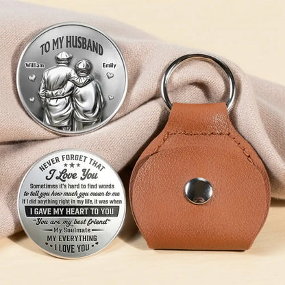 Personalized Pocket Hug for Husband, Custom Hugging Couple Keepsake, Unique Romantic Gift