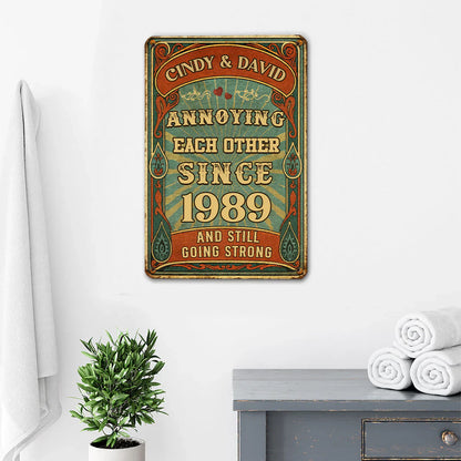 Personalized Rectangular Iron Sign, Vintage Couple Humor Decor, Unique Creative Gift For A Spouse Or Couple