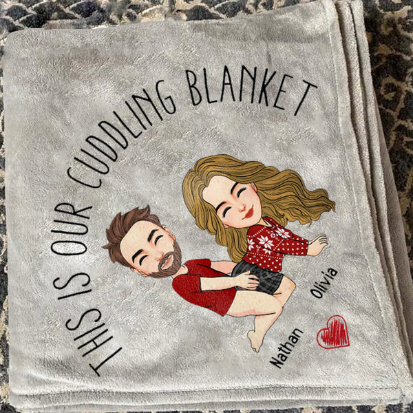 Custom Couple Cuddling Blanket - A Romantic Gift to Warm Your Love