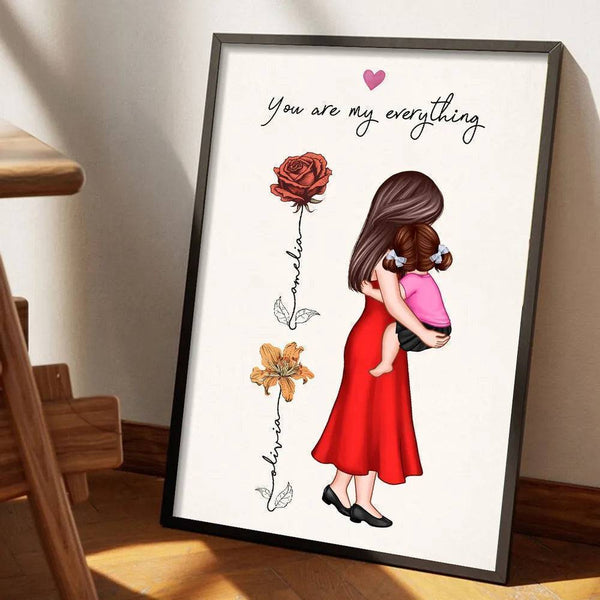 You Are My Everything - Custom Birth Month Floral Poster or Canvas - The Ultimate Mother's Day Tribute