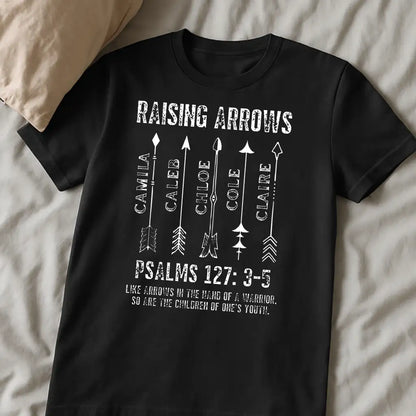 Personalized Raising Arrows Classic Tee For Dad, Unique Christian Gift With Bold Arrow Art