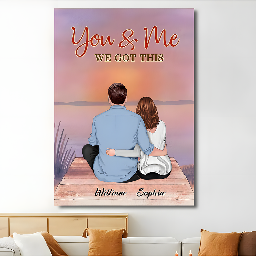 Twilight Embrace - Always Better Together Personalized Poster/Canvas - Ideal Gift for Couples, Partnerships in Love