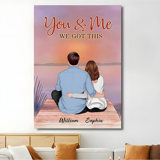 Twilight Embrace - Always Better Together Personalized Poster/Canvas - Ideal Gift for Couples, Partnerships in Love