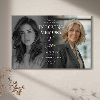 Forever In Our Hearts Canvas - Celebrate the Life of Your Loved Ones with Personalized Memorial Poster or Canvas