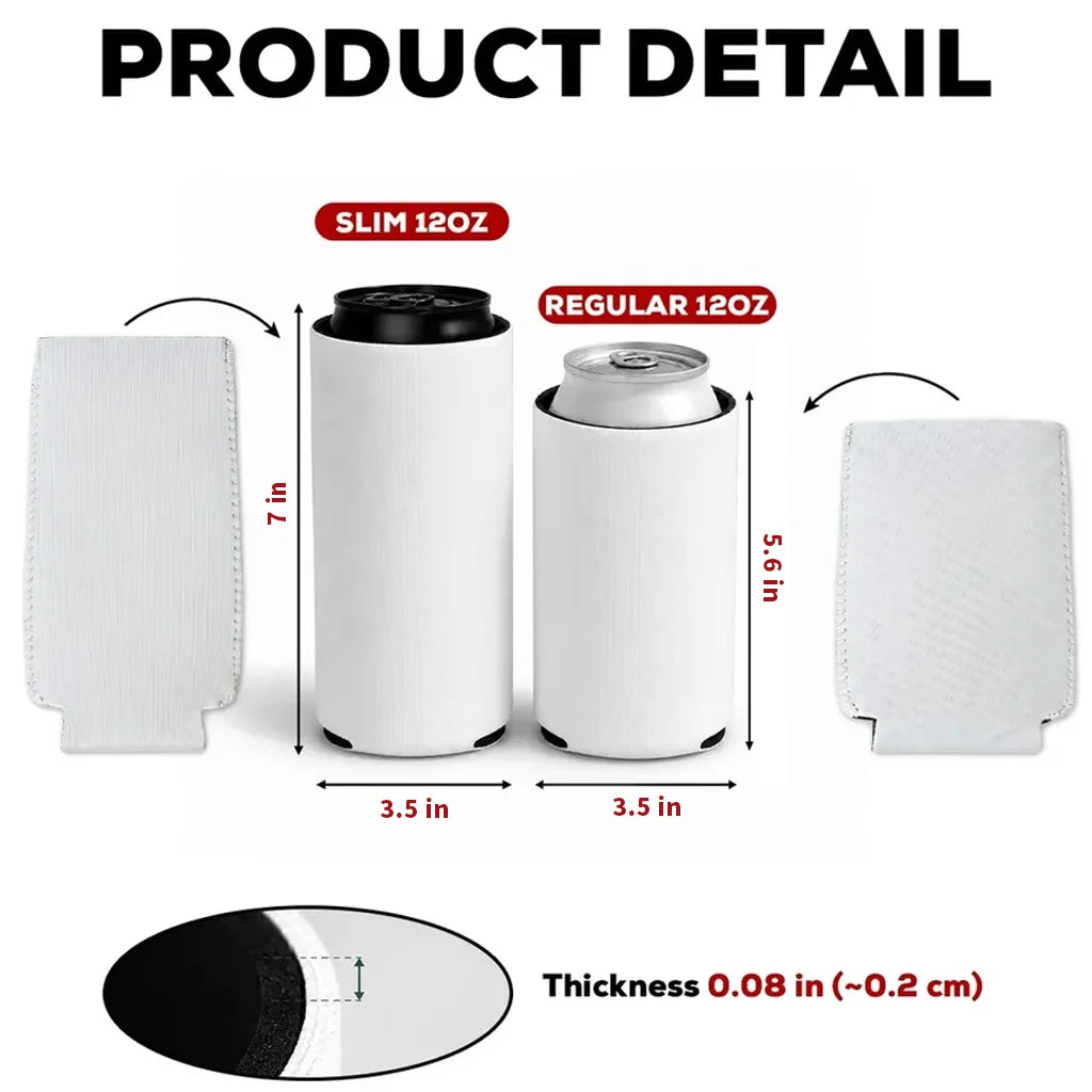 Neoprene Can Cooler, Custom Seated Campers by Campfire & Mountain Campsite, Unique Creative Gift for Couples