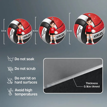 Acrylic Ornament for Volleyball Players | Custom Sporty Design, Gift-Ready Keepsake for Her