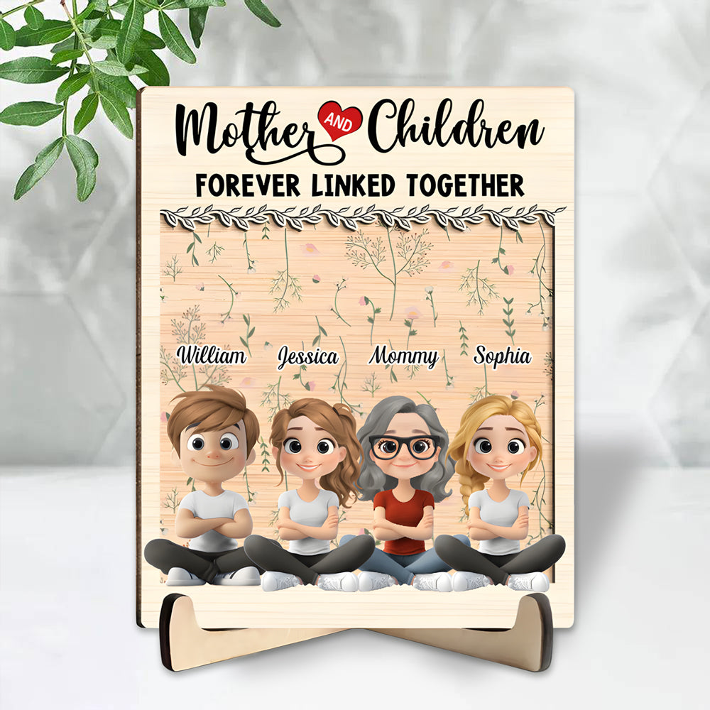 Personalized Family Plaque – Custom Wooden Decor for Mom & Daughters