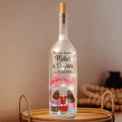 Personalized Bottle Lamp Mother and Daughters Forever Quote, Warm Glow Bedroom Decor, Unique Gift for Mom