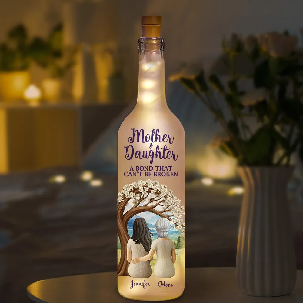 Mother & Daughter Bottle Lamp Personalized Keepsake Cozy Ambient Light for Nightstand A Thoughtful Unique Gift for Mom