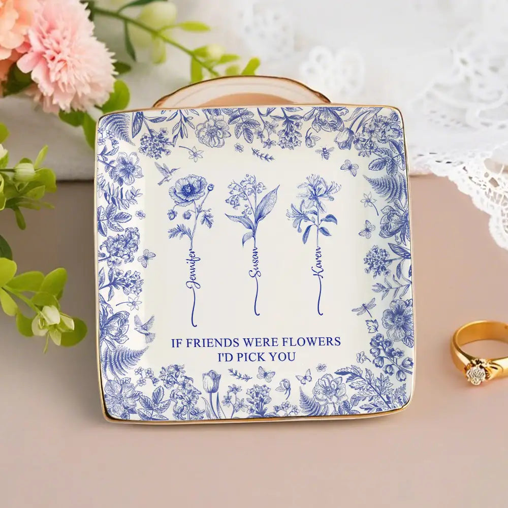 "It Takes a Long Time to Grow Old Friends" Personalized Jewelry Dish – Custom Gift for Friends and Sisters 商品缩略图