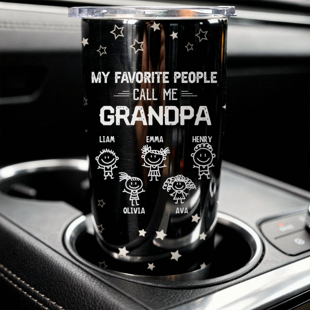 My Favorite People Call Me Pop Pop Insulated Travel Tumbler, Heartwarming Unique Gift For Grandpa