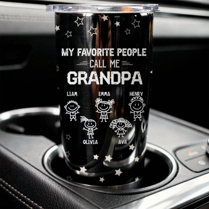 My Favorite People Call Me Pop Pop Insulated Travel Tumbler, Heartwarming Unique Gift For Grandpa