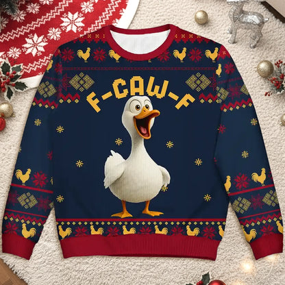 Sweatshirt with Hilarious Rooster Graphic, Ugly Sweater Vibes for Christmas, a unique gift for friends or coworkers