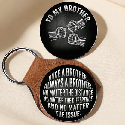 Pocket Hug for Brother, Once A Brother Always A Brother Message, Personalized Keepsake Gift for Long-Distance Love