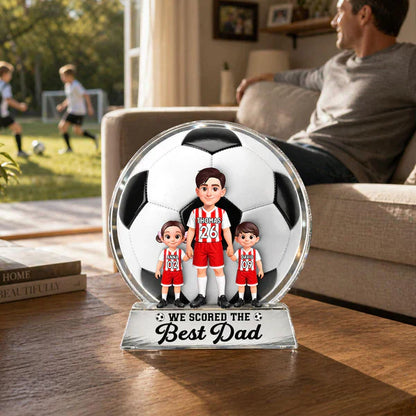 Personalized Shaped Acrylic Block Plaque for Soccer Dad, Unique Custom Field Family Gift He'll Love
