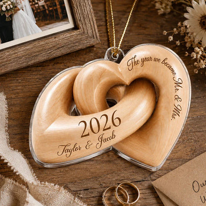 Acrylic Ornament with The Year We Became Mr. & Mrs., Creative Holiday Tree Keepsake Gift for Newlywed Couple