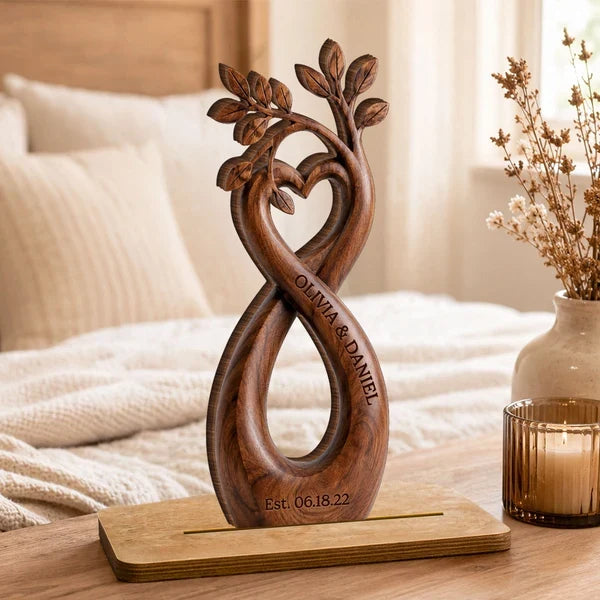 2-Layer Wooden Plaque, Personalized Infinity Heart Tree for a Lasting Bond, Creative Gift for Her or Him