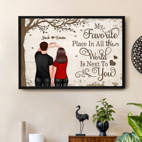 Custom Couple Poster - "My Favorite Place is Next to You" | Perfect Romantic Gift for Couples