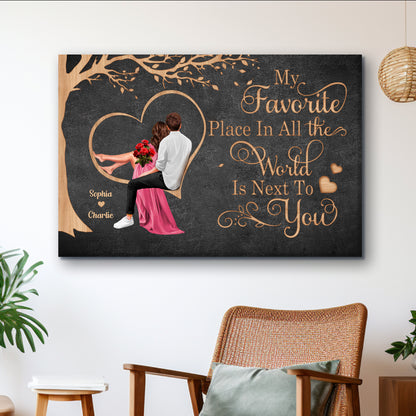 Personalized "My Favorite Place In All The World" Poster or Canvas – Perfect Valentine's Day Gift for Couples