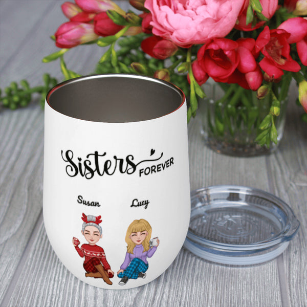 Sisters Forever - Personalized Custom Mug, Ornament, and Jewelry Box - Acrylic Gift Box Shaped - Christmas Gift For Best Friends, BFF, Sisters