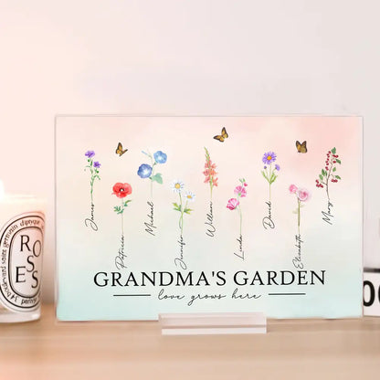 Personalized Flower Name Art Poster/Canvas Gift for Grandmother