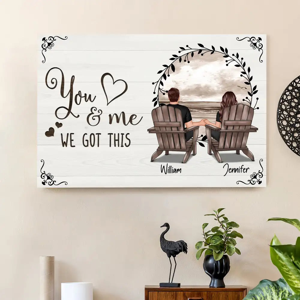 You & Me, We Got This – Customizable Couple Poster, Romantic Gift for Lovers, Personalized Wall Art