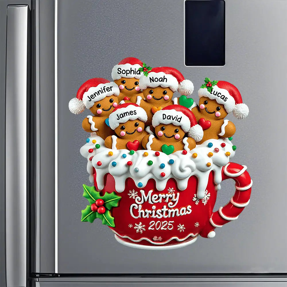 Christmas Acrylic Ornament Gingerbread Cup Design, Fun Holiday Decoration, Perfect Gift for Family