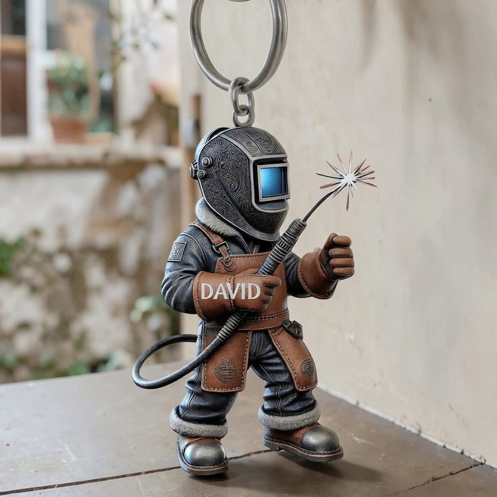Custom Name Welder Acrylic Keychain Bright Color Charm For Work Gear O ...